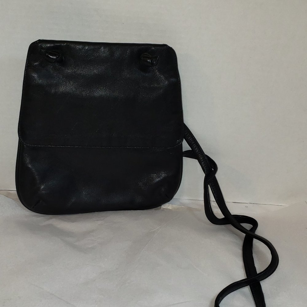 Viva California Black Leather Cross Body Bag
